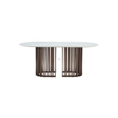 oval marble dining table